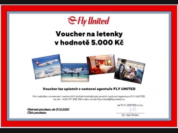Letenky v hodnotě 5.000,- Kč dle vlastního výběru